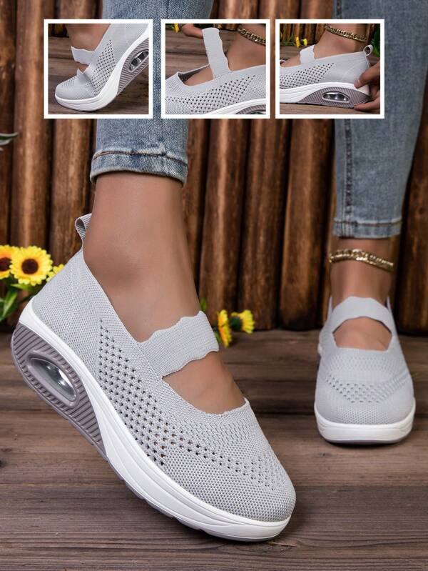 [Respirant et léger] Chaussures casual à bride de mode pour femmes, baskets à semelle épaisse, chaussures Glissant pour l'extérieur, chaussures basses confortables pour grandes tailles, semelle souple amortissante et antidérapante, chaussures de marche saines pour les mères en toute saison