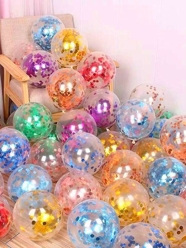10 piezas de globos de látex de helio de 12 pulgadas de colores surtidos, globos transparentes brillantes para bodas, cumpleaños, fiestas, regreso a la escuela, decoraciones de graduación, en colores como coloridos, rosa, rojo, dorado, naranja, verde, rosa dorado, azul claro, azul marino, plateado, globos púrpura con brillo