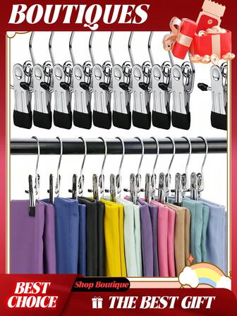 20 Piezas/Paquete. Pinzas para ropa con ganchos, pinzas multifuncionales, pinzas para bolsas, pinzas de metal para ropa, pinzas de almacenamiento de ropa, pinzas para bolsas de alimentos, pinzas para toallas de playa, pinzas para cordones, pinzas para suéteres, pinzas para bolsas de patatas fritas, pinzas resistentes para ropa de exterior, pinzas para suéteres, pinzas para vestidos, pinzas para ropa, pinzas pequeñas de metal.