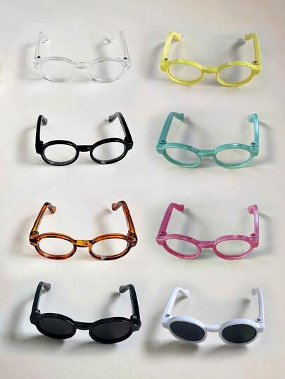 1pc Plastic Macaron Figurine Glasses (Glasses Only), Suitable For Decorating Various Dolls