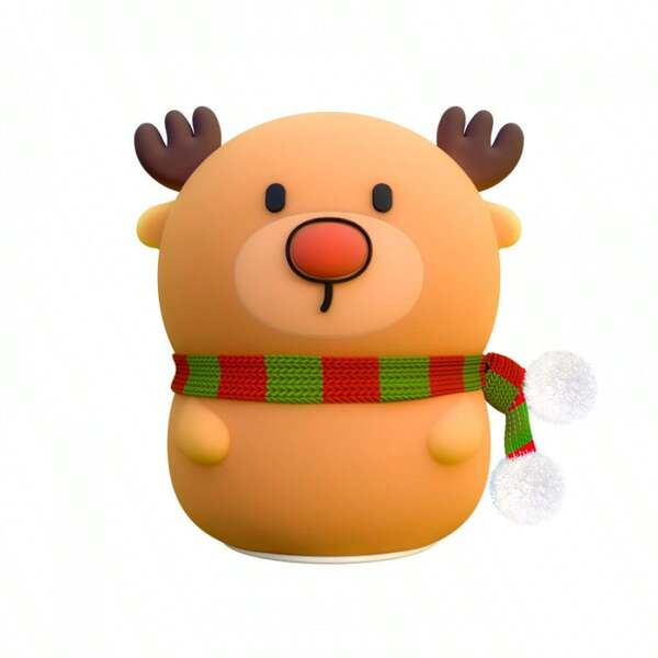 Colorful Life Silicone Deer Clap Lamp, Glowing Toy, Bedroom Bedside Lamp, Internet Celebrity Night Market Small Night Light, Christmas Holiday Home Decor Light, Portable Rechargeable With Built-In Lithium Battery, Small Gift, Soft Lighting, Convenient For Night Feeding