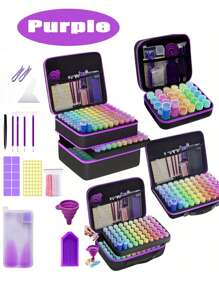 240/120/60/30 Slot Diamond Painting Storage Set, Diamond Painting Storage Container Tool Kit Box, Portable EVA Handicrafts, Jewelry And Bead Handbag, Including A Variety Of Accessories And Tools, Adult Art Is An Ideal Gift For Handicraft Enthusiasts