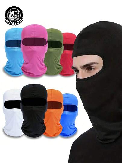 Musion Unisex 1pc Solid Color Balaclava Hat Single-Hole Sunshade Mask Thin Quick Drying Windproof Dust Proof UV Protection Outdoor Ski Riding Essential