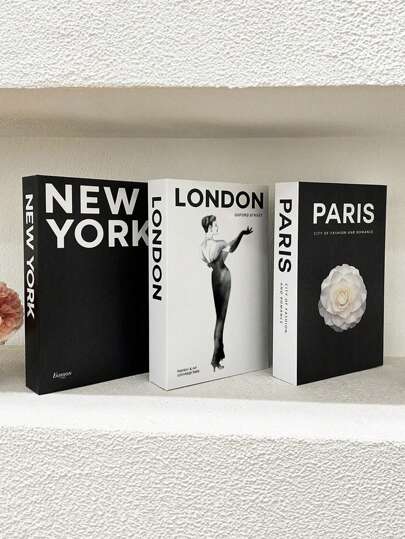 3pcs/1pc Fashionable Luxury Decorative Book, Modern Simple Folding English Simulated Book, Crafts Decoration Book Model, Cafe Hotel Study Soft Furnishings Props, Nordic Style Decorative Book Birthday Gifts Graduation