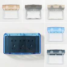 1 pieza Protector de enchufe doble tipo 86 Caja de seguridad para niños Caja impermeable Suministros de baño