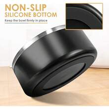 New-15  Dog Bowl For Food And Water, 40 Oz Stainls Steel Pet Feeding Bowl,  Non-Skid Double Wall Insulated Heavy Duty  Rubber Bottom For Medium Lar Sized Dogs (40 Ounc/5 C, Black) - 黑色 40 盎司 - 查看 4