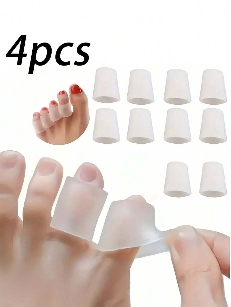 QKC 2 Pairs Soft & Comfortable Toe Covers For Women & Men, Suitable For High Heels & Casual Shoes - White - View 1