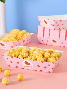 10/24 件草莓主题食品盒、薯条盒、爆米花盒、派对装饰和家庭电影之夜零食盒，适用于午餐盒、面包店、汉堡店 - 彩色 - 查看 1