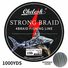 Chelesh 1000 Yards/914 Meters, 4-Strand Braided PE Fishing Line, Available In Color And Olive Green, Fishing Tools, Fishing Gift