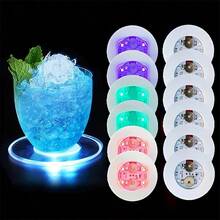 Self-Adhesive Bottle Lights, Each Set Comes With 4 SMD LEDs - Stick Onto Bottle Bottom For Bottle Illumination - 7 Lighting Functions - Highlight For Any Party - Multicolor - View 7