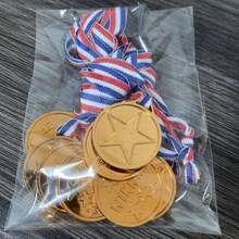 10 piezas de Medallas con forma de estrella de cobre, plata y oro, de material PP duradero, recuerdos para fiestas deportivas, adecuadas para escuela, premios de juegos, competiciones deportivas, recompensas, regalos de fiesta y decoraciones