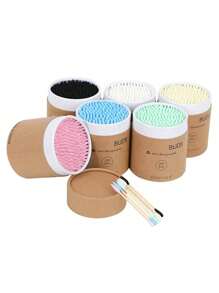A Box Of Double-Headed Swabs Made From Natural Bamboo, Containing 200 Soft And Comfortable Disposable Swabs, Suitable For Nail Art And Makeup.
