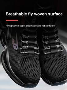 Un par de botas con punta de acero para hombres, anti aplastamiento y anti perforación, para uso diario en el almacén, entrenador de trabajo para hombres, anti deslizante para taller de forja para mujeres, botas para sitio, zapatos de trabajo para exteriores, zapatos de oficina para ir y venir, zapatos deportivos para exteriores, zapatos de senderismo para exploración al aire libre, regalos para familiares y amigos en días festivos