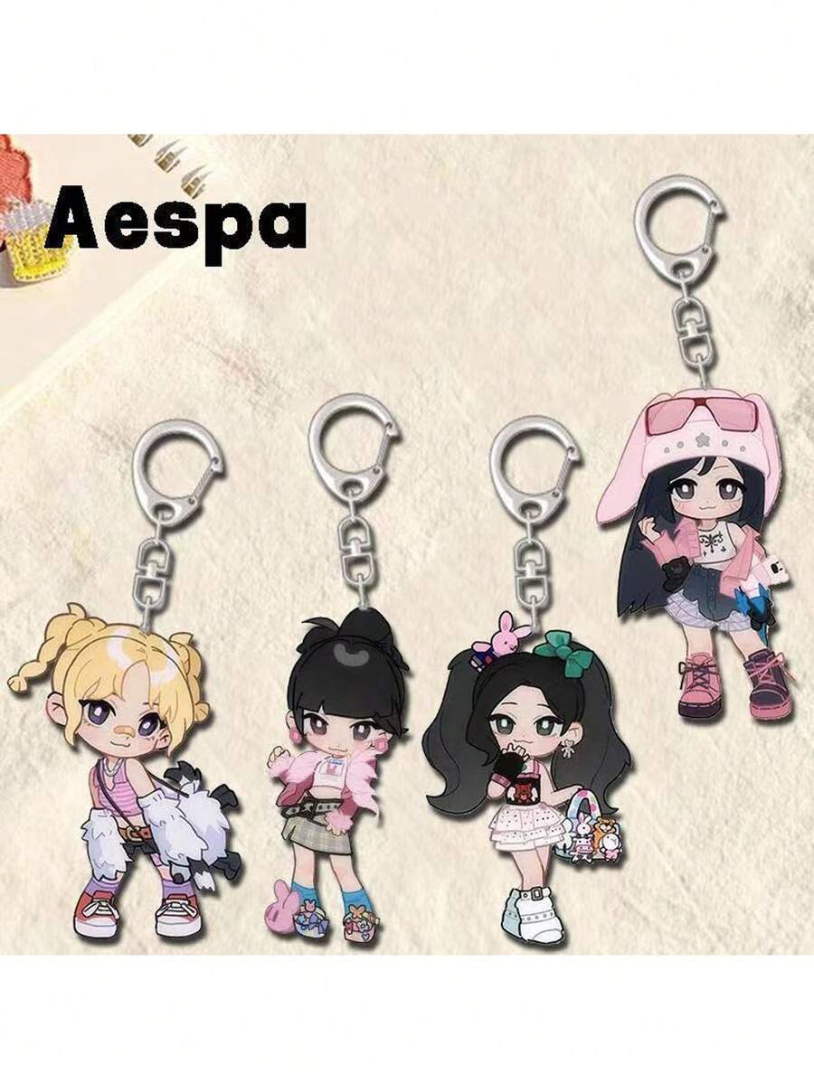 Porte-clés acrylique Aespa, crochet de sac à dos, fournitures scolaires étudiantes, cadeau