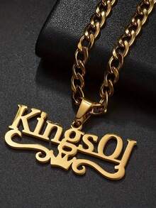 1 件金色玫瑰金复古 18K 镀金个性化名字项链，5 毫米链，男女定制签名项链，316L 不锈钢，无马赛克，非常适合日常佩戴和派对，非常适合万圣节礼物 - 适合所有季节感恩节圣诞节