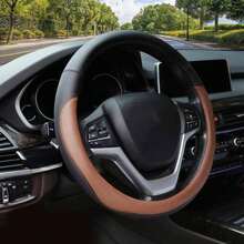 通用型汽车方向盘套，带内圈，四季适用，优质皮革，握感舒适，防滑、防尘、防汗，为您的方向盘提供持久保护
