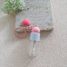 1支4毫升可爱小球盖粉白空唇彩管，带钥匙扣心形吊坠，圆形唇膏，便宜，圣诞礼物，化妆品，化妆工具，廉价商品，礼物，女士礼物，圣诞礼物 - 彩色 - 查看 6