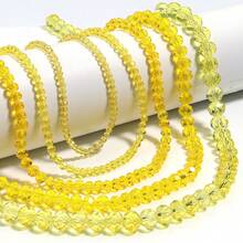 1 件透明黄色切片算盘水晶珠,3/4/6/8/10 毫米,多款式散珠,时尚休闲百搭,手工 DIY 串珠,适用于多层手链、项链、珠宝制作、吊坠、装饰配件批发 - 黃色 - 查看 4