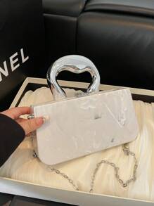 1 buc. Geantă de umăr cu lanț cilindric rotund la modă, geantă de mână versatilă de lux pentru machiaj