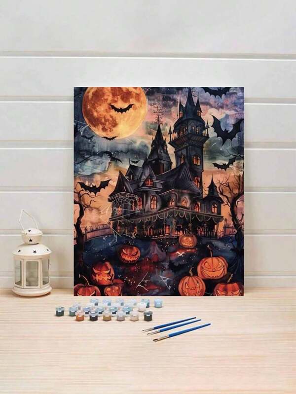 1 Set Castle Themed DIY Acrylic Number Painting Kit, Unframed Adult Craft Art Painting Set, Ideal For Bedroom And Art Wall Decor, Simple Yet Fun Painting, No Drawing Skills Needed, Fulfill Your Artist Dream, Immerse Yourself In The Colorful World, Express Yourself With Every Stroke, Add Romance To Life, Best Gift For Family & Friends, Holiday Gift, 40*50CM