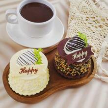 Wooden Serving Tray, Wooden Platter Suitable For Snacks, Dinner, Afternoon Tea And Sushi - Useful For Desserts, Cheese, Bread, Fruits, Kitchen Countertop Decor And Dining - Coffee Brown - View 9