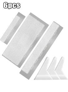 2/6 Pieces Diamond Drawing Ruler Stainless Steel Diamond Mesh Ruler 5D Diamond Drawing Ruler Tool DIY Drawing Ruler Belt 1020 240 520 Blank Mesh Diamond Painting Repair Tool Suitable For DIY Art Crafts