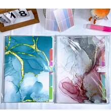 Stylish Funky File Organizer With 5 Pockets And 16 Labels, Natural Marble Expanding File Folder, Make Your Study, Life And Work Be Different - 8 Patterns Optional Back To School,Back To School,School Supplies