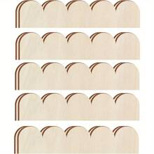 6 قطع من الزخرفة الخشبية المموجة -تشكيلة ديكورية أنيقة للجدران والخزائن والرفوف والأبواب - تحسين المنزل بتصميم حافة مموجة أنيقة ، إكسسوارات الباب | تشطيب خشبي أملس | ملمس ناعم ، بطانات الرف والديكورات