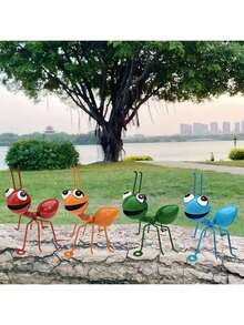 4pcs Colorful Metal Ant Statues - Suitable For Indoor And Outdoor Decor, Garden Parties, Holidays, Office And Wedding Decorations - Multicolor - View 5