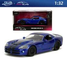 Jada 1:32 比例 Bran 的 2002 年日产 Skyine R34 压铸汽车、2008 年道奇蝰蛇、2024 年野马、Veneno、2009 年日产 GT-R、2020 年角斗士、1995 年日产 Skyline GTR、Lecon 超级跑车、儿童和成人玩具车，1 件