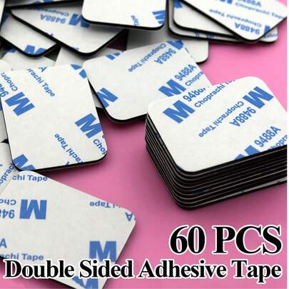 60pcs Super Strong Double-Sided Tape - Black, Multi-Shape Foam For Walls, Floors & Doors - Ideal For Crafts, Arts & Plastic Applications - Non-Waterproof, Adheres To Plastic, Arts And Crafts Supplies