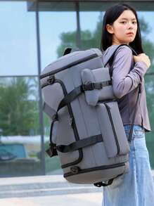 Dry And Wet Separation, Independent Shoe Compartment, Multiple Carrying Methods, Large Capacity Sports Luggage Bag, Multi-Compartment Design, High-Density Fabric, Available In Black/Gray/Blue, Suitable For Outdoor Light Travel/Yoga Fitness Swimming/Basketball Football Tennis Skiing/Unisex