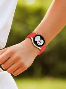 [Galaxy Watch Band] 兼容三星 Galaxy Watch 7 FE 6 5 4 40mm 44mm / Galaxy Watch 5 Pro 45 44mm / Galaxy Watch6 43mm 40mm 44mm / Galaxy Watch4 Classic 46mm 40mm 44mm，采用经典节日喜庆红色，20mm 22mm 柔软硅胶表带，防水防汗，适合女性，户外运动使用，轻松快速释放手表和表带 - 紅色 - 查看 7