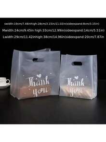 25/50/100 Thank You Plastic Gift Bags Plastic Packaging Bags Party Gift Bags Transparent Retail Shopping Bags Transparent Bags