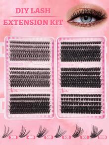 590/570/530 簇状单根睫毛册 大容量 10D+20D+30D+40D+50D+60D+80D+100D 10-16 毫米混合长度簇状睫毛加长增厚蓬松睫毛初学者 DIY 睫毛延长套装 在家佩戴分段睫毛持久睫毛束睫毛 睫毛簇、睫毛簇、单根睫毛、睫毛、假睫毛 - D - 查看 10