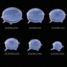 6 Pieces Of Silicone Elastic Covers, Reusable And Durable Food Storage Covers, Suitable For Various Container Sizes, For Use In The Dishwasher And Refrigerator