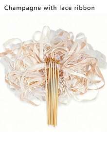 10pcs Ribbon Wands, Lace Ribbon Wedding Wands, Magic Wands Decor For Lawn, Wedding Decorations - Multicolor - View 8