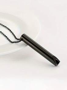 1pc/4pcs Geometric Tube Pendant Necklace, Breathing Necklace, Mindfulness Tool For Deep Breathing, Gift For Men & Women