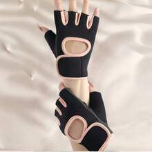 Men's And Women's Sports Cycling Fitness Non-Slip Type Half-Finger Gloves Climbing, Mountain Racing, Cycling, Outdoor Fitness Gloves - Dusty Pink - View 2
