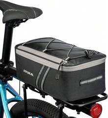 JXFUKAL - Portabicicletas trasero con cubierta de lluvia, 7L/9L/10L/12L impermeable para bicicleta Ebike Sillín de ciclismo con reflector y cable ajustable para viajes al aire última intervensión - Sin aislamiento interior: 7 l - Ver 13