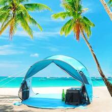 Tienda de campaña instantánea UPF 50+ WolfWise de 2-3 personas para playa, sombrilla deportiva, refugio solar instantáneo, toldo - Multicolor - Ver 2