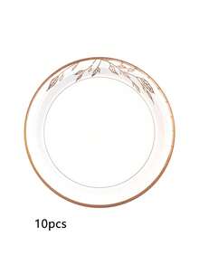 10 pezzi/20 pezzi/50 pezzi Set di stoviglie di carta monouso dorate, piatti da 9' per il pranzo, piatti da 7' per il dessert, stoviglie di carta usa e getta di design moderno e minimalista per addio al nubilato, matrimonio, compleanno, festa, banchetto, anniversario, picnic, Natale, Capodanno, elegante decorazione tavola