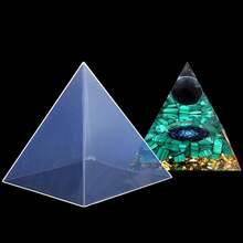 3 PCS Clear Pyramid Molds For Resin 3Pcs 4.7''6''7.5'' Inner Large Pyramid Silicone Molds For Epoxy Resin + 1Pcs Plastic Frame Pyramid Resin Mold Silicone Pyramid Mold For DIY - Khuôn kim tự tháp 3PCS - Xem 4