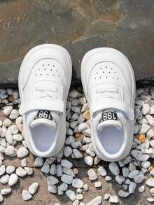 Tênis Esportivos para Bebês, Tênis Casuais Brancos para Crianças, Sapatos Planos para Meninos/Meninas, Primavera/Outono