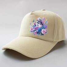 1/Pc 2/Pcs 3/Pcs Creative Cat Playing In Floral Design Heat Transfer Printing, Elegant Botanical & Animal Artwork Style, Suitable For Jacket, Coat, T-Shirt, Hat, Bag, Pillow, Socks DIY Decoration, Washable & Durable