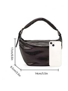 Bolso de mano de moda para mujeres con estilo de rock, bolso de hombro plegable y casual tipo empanadilla, bolso versátil de alta gama apto para salidas, citas, trabajo/oficina y viajes diarios
