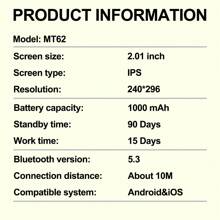GUHUAVMI GUHUAVMI Ultra Large Capacity Battery Sport Smart Watch, 1000mAh Huge Battery, 2.01inch HD Full Screen Touch, Wireless Call/Dial, LED Flashlight, Clock, Music Control, Shutter Control, Fitness Tracker, Heart Rate/Sleep Monitoring, IP68 Waterproof Smartwatch For Men Women, Compatible With Android/IOS