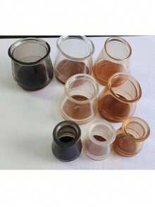 4 件透明椅腿保护套，浅棕色毡垫 - 方形硅胶桌椅腿套，透明硅胶椅腿套带毡垫 - 防刮擦和降噪地板保护套，硅胶椅腿保护套带毡垫用于地板保护 - 防滑家具垫，无噪音，耐刮擦 - 其他金属饰面，无需电源（颜色随机）