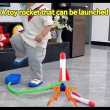 Kids Outdoor Launching Rocket Toy For Parent-Child Interaction, Suitable For Indoor/Outdoor Use, Stepping Design, Suitable As Easter, Halloween And Christmas Gifts