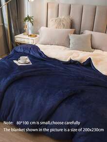 海军蓝柔软羔羊毛毯 - 轻盈舒适毛绒超细纤维毯，带拉链，可机洗，适用于卧室、客房、沙发